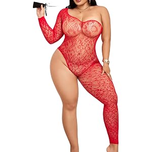 Halveax Womens One Piece Fishnet Bodysuit Lingerie Full Body Stockings Lace Jumpsuit Fishnet Lingerie
