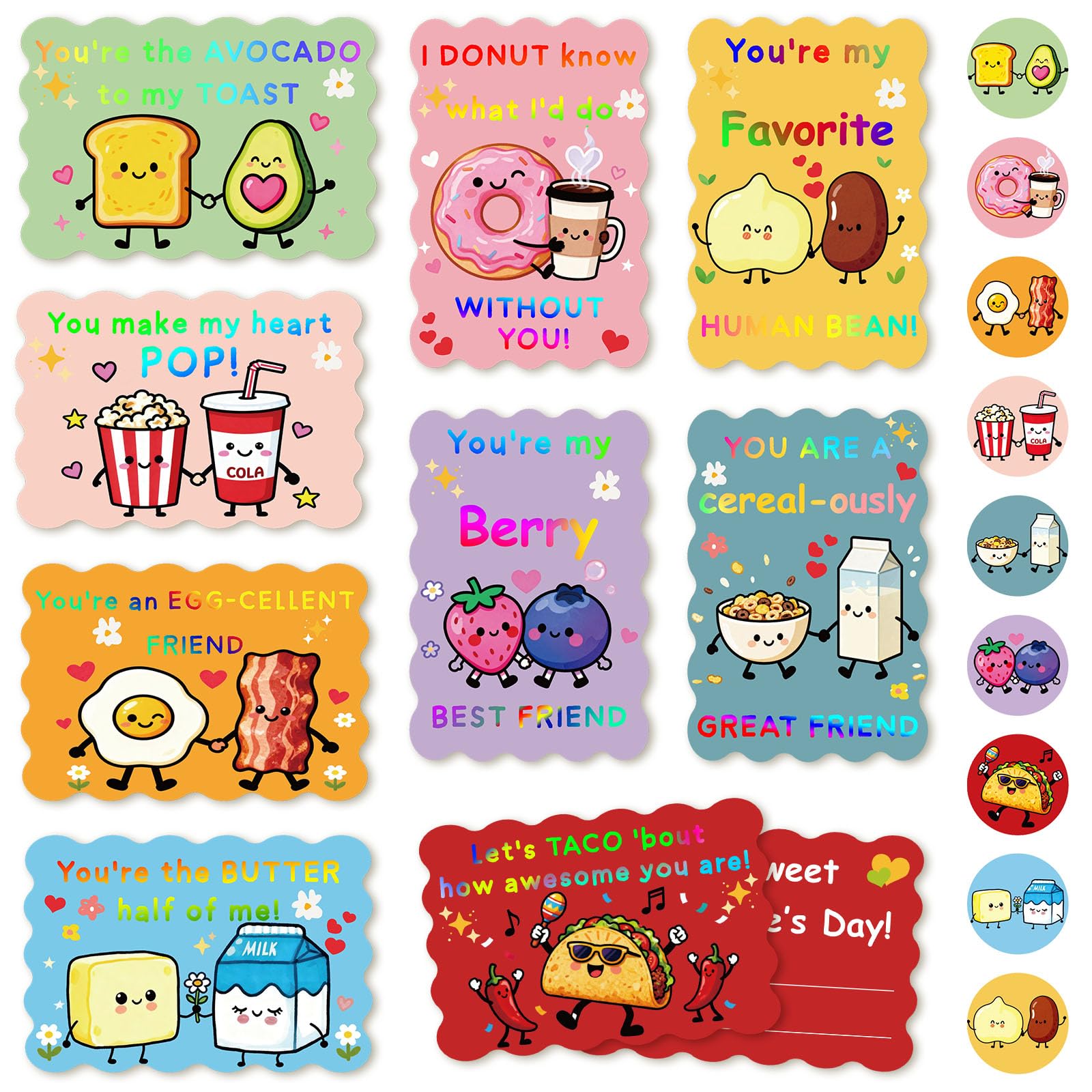 Photo 1 of **MISSING STICKERS AND SOME CARDS** Roosyo 36 Pack Valentines Day Cards for Kids School – 4.7 x 3.2 in Funny Classroom Valentine Cards, 9 Cute Designs with Envelopes & Stickers for Boys, Girls & Teachers