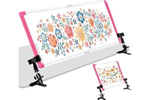 XEmbro Large Rotated Cross Stitch Frames Stand Embroidery Hoop Holder with Clamp, Plastic Clip Frame for Embroidery, Cross-St