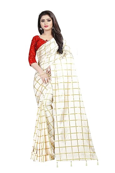 amazon off white saree