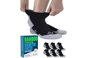 Doctor's Select Bamboo Viscose Ankle Diabetic Socks for Women & Men - 6 Pairs Viscose Bamboo Socks Woman, Low Cut Non Binding