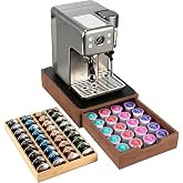 Coffee Pod Storage Drawer Organizer Compatible with K-Cup Nespresso Capsule | Comes with a Removable Coffee Pod Tray, Coffee Pod Holder Compatible with Keurig Capsules, Tea Storage Box for Countertop