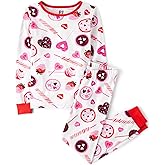The Children's Place girls Long Sleeve Top and Pants Snug Fit 100% Cotton 2 Piece Pajama Set