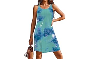 Doreyi Womens Swimsuit Cover Up Spaghetti Strap Eyelet Embroidery Scoop Neck Sleeveless Casual Summer Dress Bikini Coverup