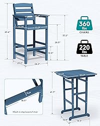 SERWALL 4 Pieces Outdoor Patio Bar Set with 9ft