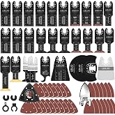 LEILUO 156Pcs Oscillating Saw Blades for Wood Metal, Multi Tool Blades | Oscillating Tool Blades, Multitool Blades Kits, Accessories Set, Compatible with DeWalt, Makita, Milwaukee, Dremel &amp; More