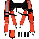 Infithvac Tool Belt Suspender for Men 4 Point Padded with Attachment Loops, WristBand Pouch Pocket for Construction Worker