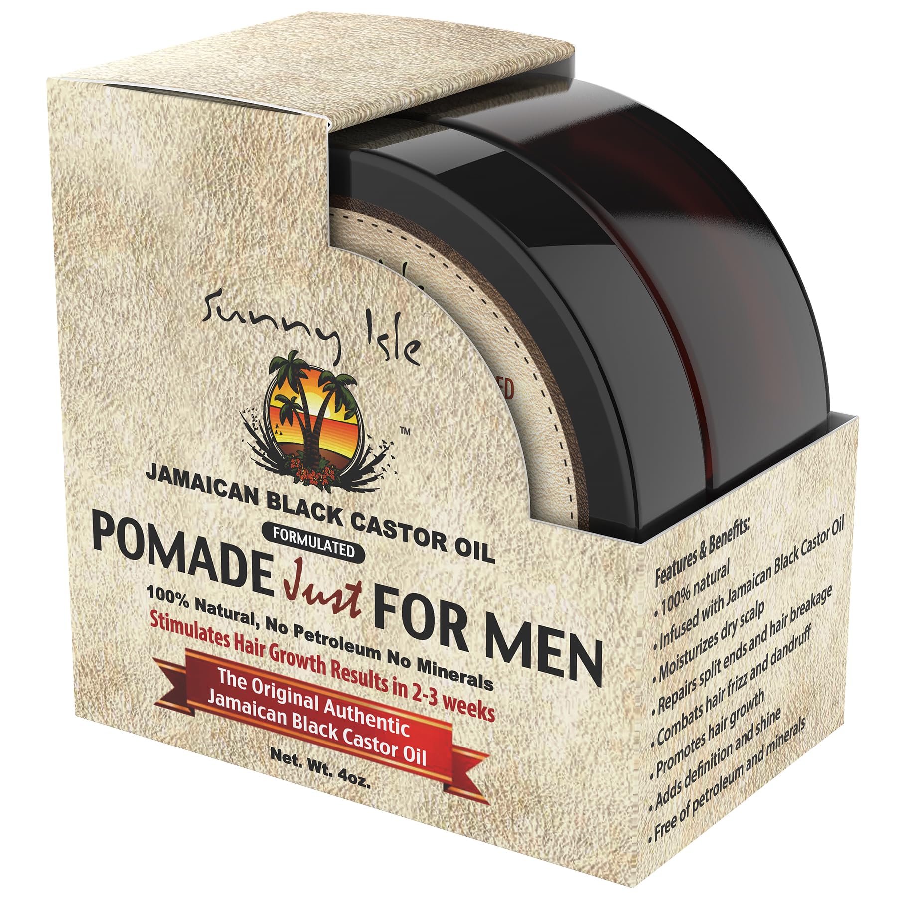 Sunny Isle Jamaican Black Castor Oil Pomade for Men, 4 oz