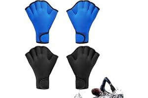 2 Pairs Swimming Gloves Swim Training Gloves Neoprene Gloves Webbed Fitness Water Resistance Training Gloves for Swimming Div