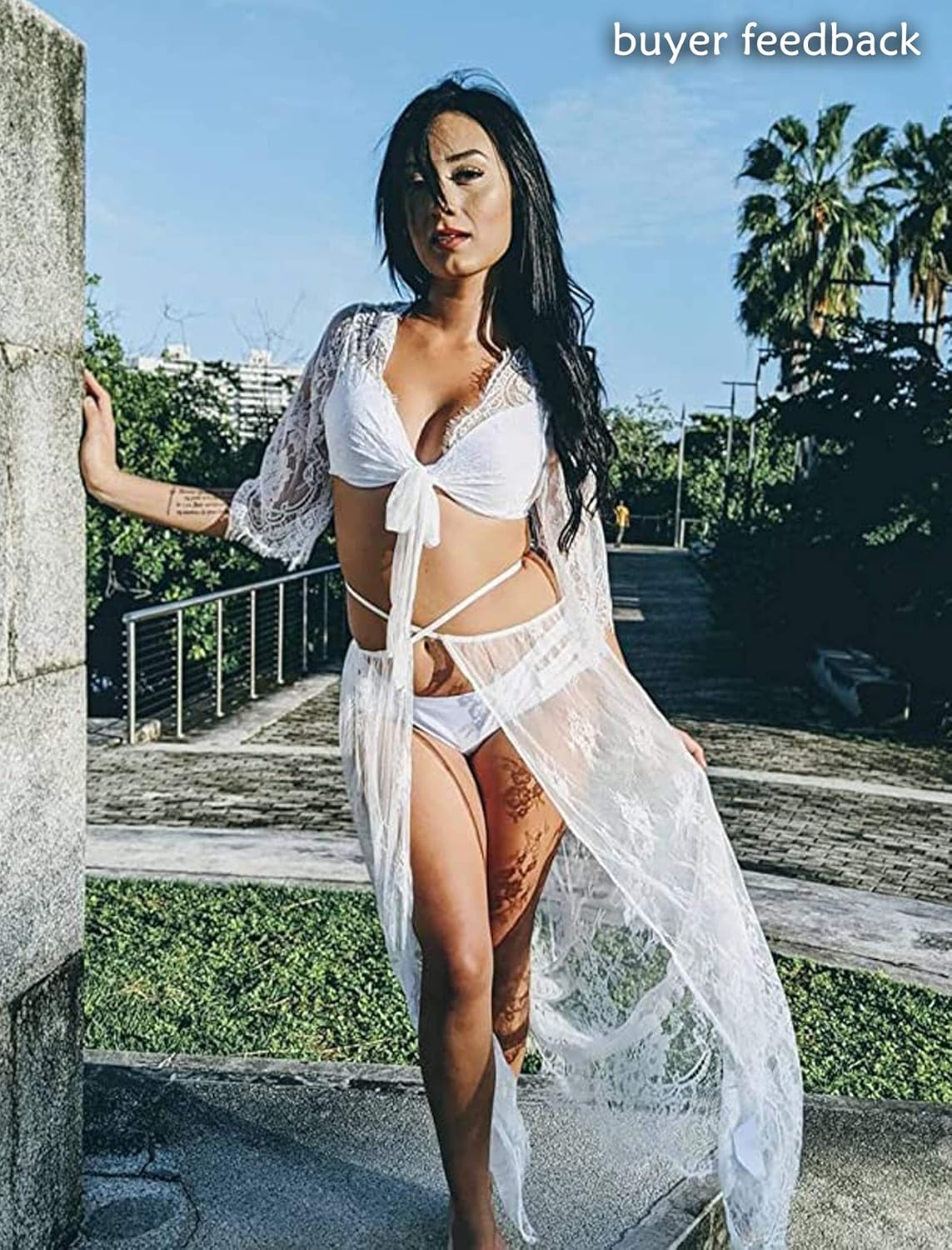 Avidlove Lingerie Set for Women Lace Babydoll Sexy Chemise See Through Lingerie with Long Skirt: Clothing