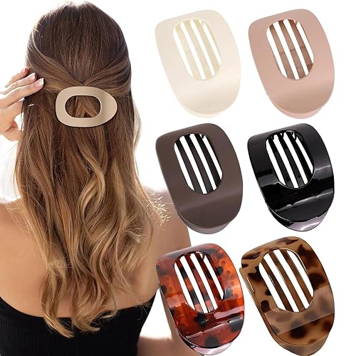 BREXTER® Hair Clips 6 pieces For Strong Hold With Curved Design, Matte Strong Flat Hair Claw Clips For All Hair Types, Non-Slip Hair Clips Women, Hair Accessories For Girls And Women