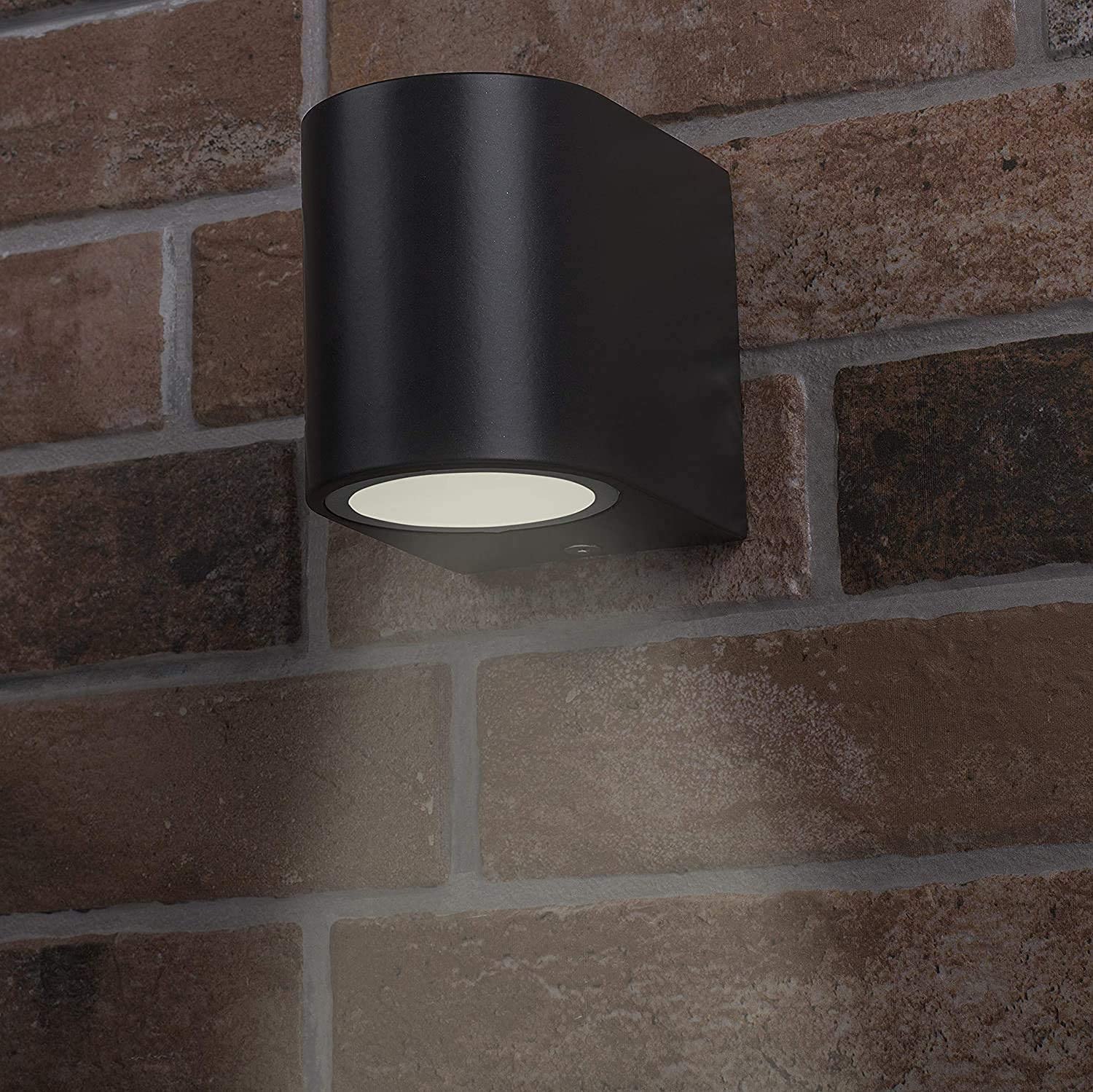 CGC Lighting Outdoor Outside Wall Light Black Aluminium Spotlight Mains Power, GU10