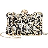 DTGN Evening Bags Clutch Purses for Women Formal, Purse Crossbody Handbag Rhinestone Shoulder Bag with Chain Sparkly for Wedding Bridal Guest Party Black
