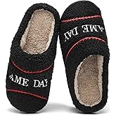 INMINPIN Women Men Ball Sports Slippers Soft Curly Plush House Shoes Cozy Bedroom Slippers Indoor Outdoor with Non Slip Sole for Sports Fan