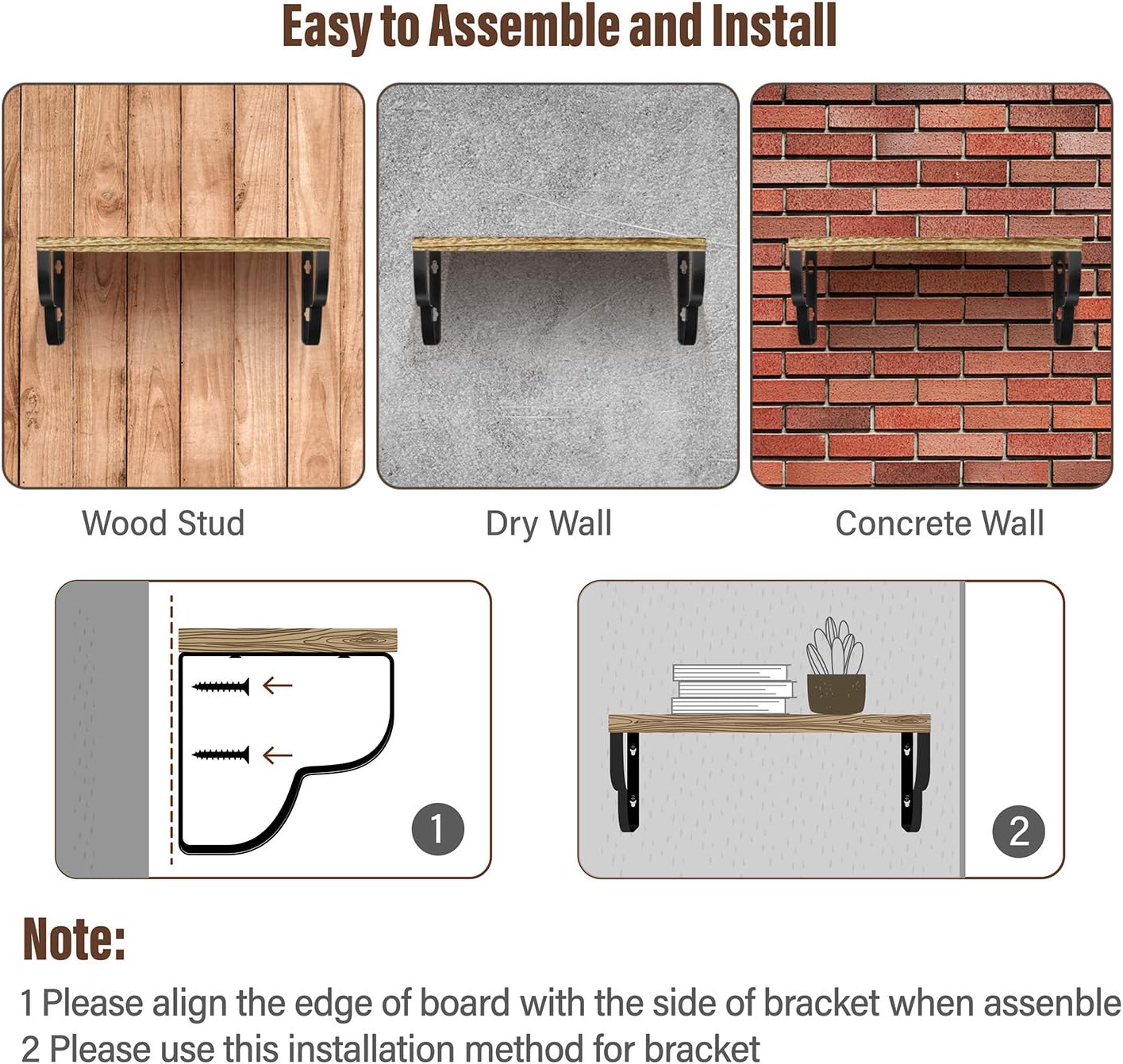 Set Shelf Mounted Wall Shelves Floating Lehom Of Hooks 8 And Bar Towel With Office And Room Living Kitchen Bedroom Bathroom For Decor Shelving Floating Shelves Storage Wall Wood Rustic 3 Floating
