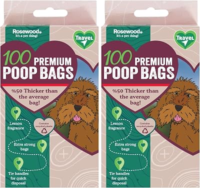 Rosewood 100 Premium Poop Bags 26x34cm 2 Pack Recycled Plastic Thick