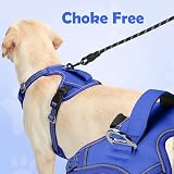 Funfox Dog Harness Small No Pull With Front Back Clip Reflective Strips Blue S view 4