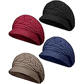 Newcotte Winter Hat for Women Knitted Caps with Visor 2026 Warm Hats for Women Beanies for Winter Cold Weather