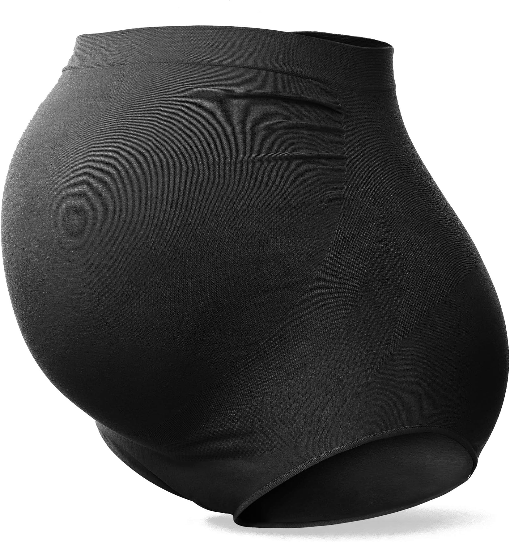 SUNNYBUY Women's Maternity High Waist Underwear Pregnancy Seamless Soft Hipster Panties Over Bump (Black-M)