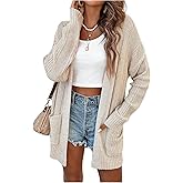 GORGLITTER Women's Chunky Cardigan Sweaters Lightweight Oversized Long Sleeve Open Front Fall Trendy Kimono Cardigans