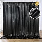 10x10 ft Black Sequin Backdrop Curtain Panels for