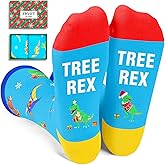 Zmart Christmas Dinosaur Gifts - Xmas Dino Socks Prehistoric Stocking Stuffer for Kids