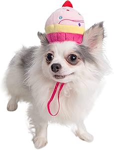 Pet Krewe Cupcake Hat - Dog Cupcake Costume - One Size Fits Most - Perfect for Halloween, Parties, Photoshoots, Gifts for Dog Lovers