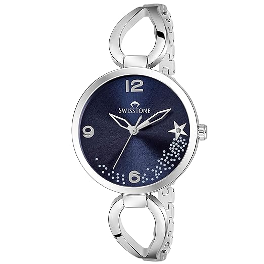 Analogue Women's Watch (Blue Dial Silver Colored Strap)