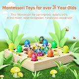 COOLJOYA Wooden Magnetic Fishing Game Toddler Toy Montessori STEM Gift view 5