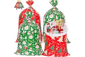 YALTOON Large Christmas Gift Bags, 4PCS 56"X 36" Jumbo Extra Large Gift Bag, XL Christmas Bags for Wrapping Oversized Giant Huge Gifts, XXL Plastic Gift Bags for Presents, Xmas Santa Big Holiday Gift Bags