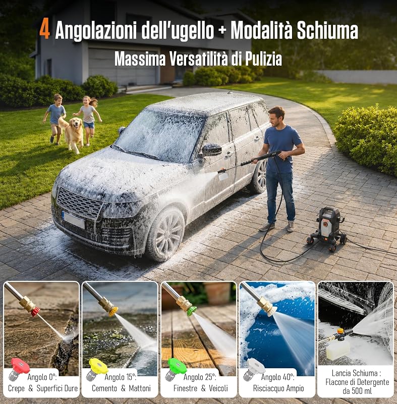 Idropulitrice ad Alta Pressione da 1800W, 170 Bar