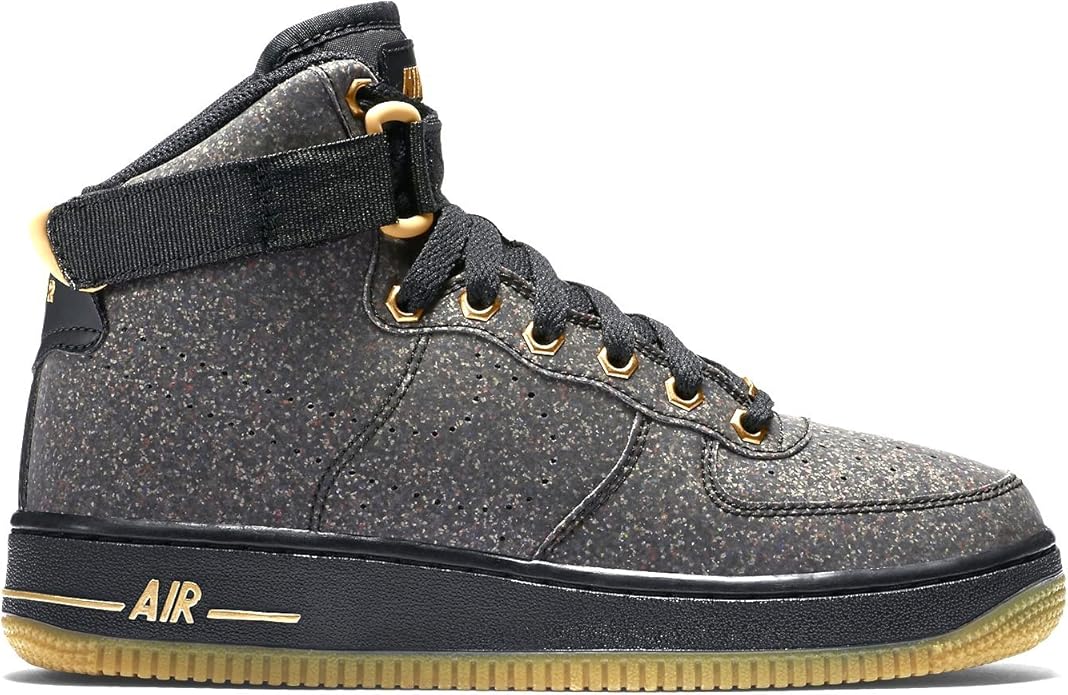 Nike Air Force 1 High LV8 (GS) Black/Gum/Metalic Gold 807617-007 (SIZE: 6Y): Amazon.co.uk: Shoes 