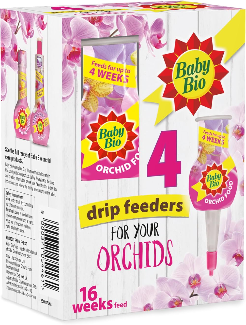 Baby Bio Orchid Automatic Drip Feeders 4x40ml Ready To Use Plant Food