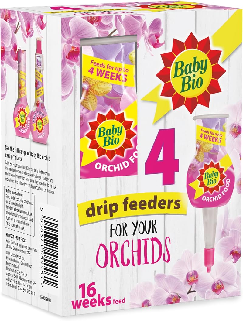Baby Bio Orchid Automatic Drip Feeders 4x40ml Ready To Use Plant Food