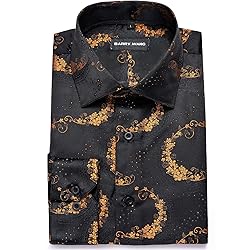 Barry.Wang Mens Mexico Shirts Silk Paisley Long
