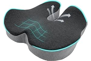 MXQ Cushion - Office Chair Cushion, car seat, Large Size Cushion That Provides Support and Height, Memory Foam Cushion - for sedentary Office Workers (Gray, 19 * 16 * 5in)