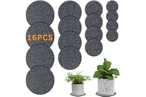 Anpuimult 16 PCS Absorbent Waterproof Plant Coasters mat,4 Size 4/6/ 8/10 Inch Reversible Round Fabric Plant Coasters and Plant Saucers for Indoors,Plant mat for Indoor Plants