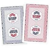 Generic WSOP 2023 Tournament Played 100% Plastic Playing Cards - Narrow Size (Bridge) Blue/Red Double Deck Set (Jumbo Index)