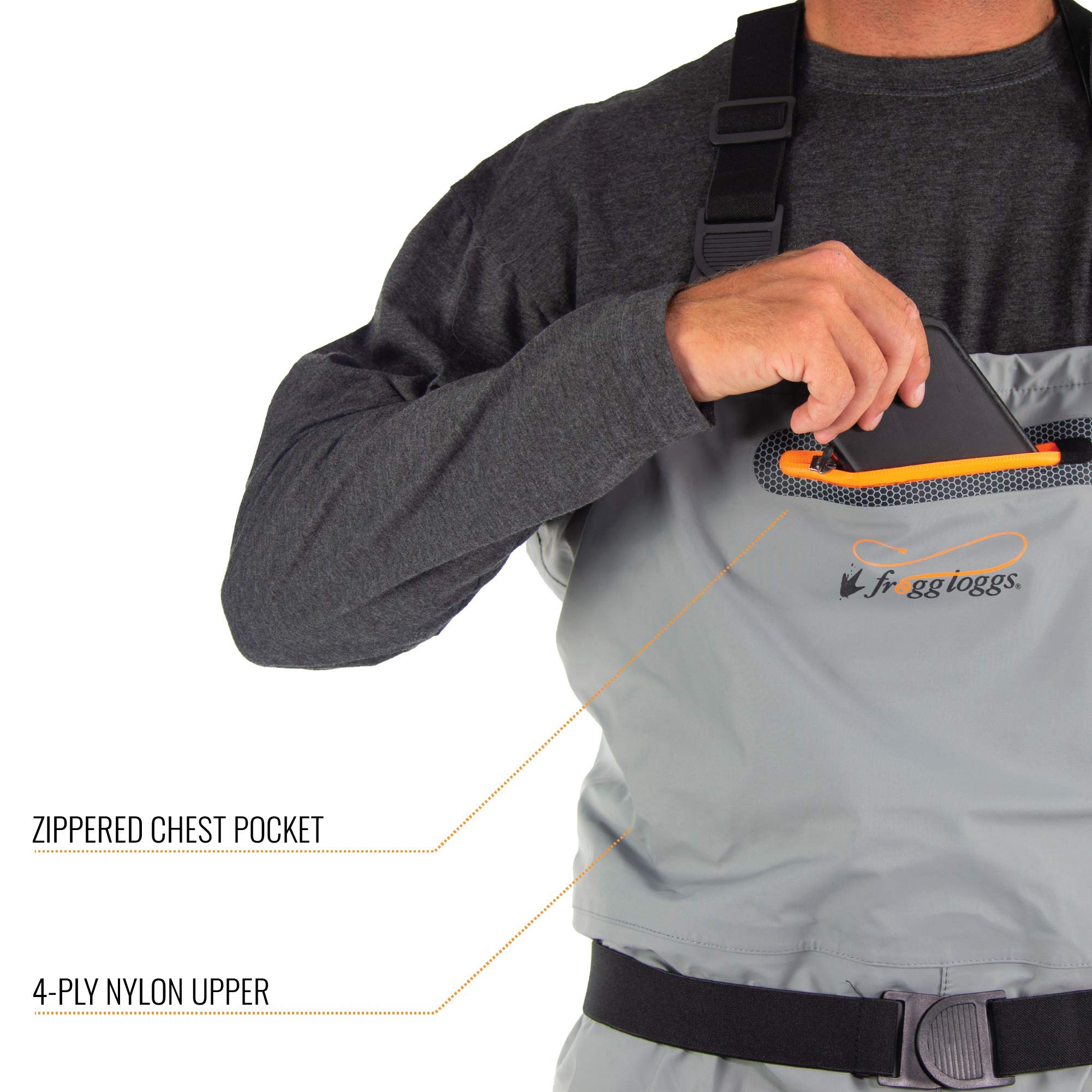 FROGG TOGGS Canyon II Breathable Waterproof Stockingfoot Fishing Chest Wader for Fishing