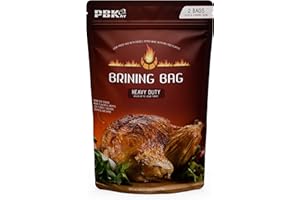 PBKAY Large Turkey Brine Bags Heavy Duty for Turkey or Ham XL, 2 pack, with Cooking Twine
