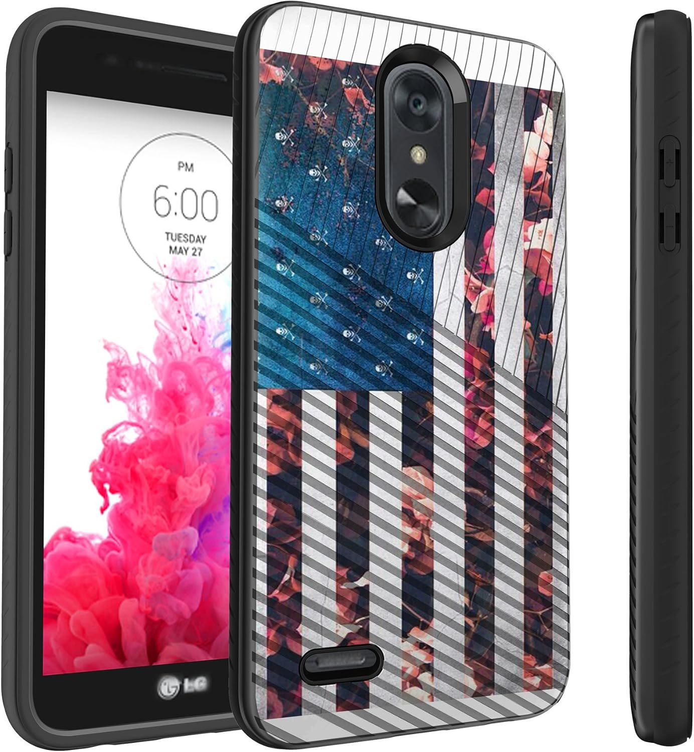 Best lg rebel 2 dual layer case flag