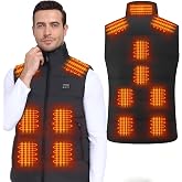 WaooHeat Heated Vest for Men Women 15 Heating Zones Lightweight Electric Warming Heating Jacket for Christmas-No Battery