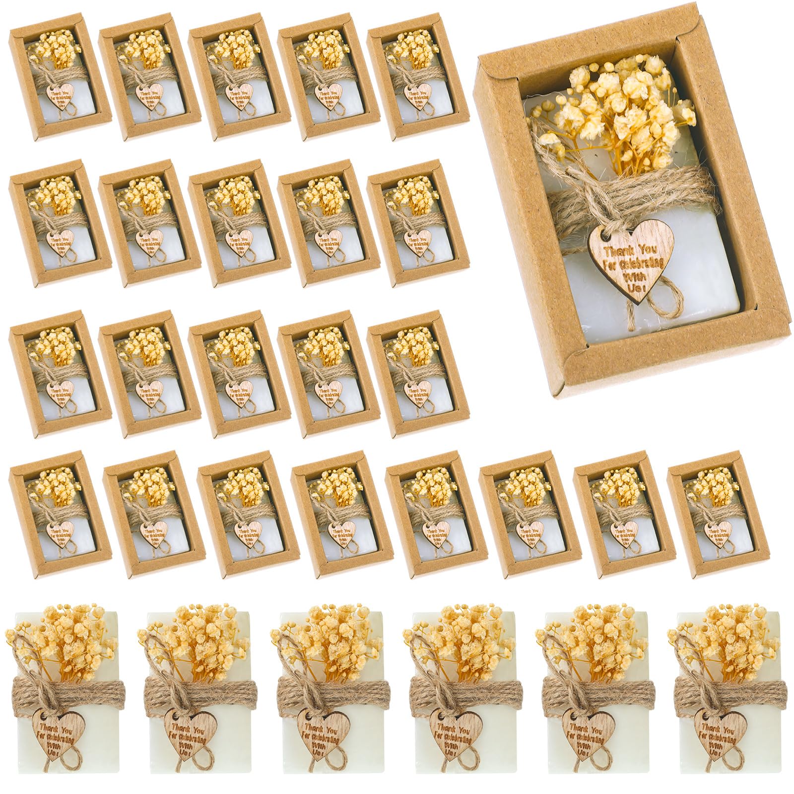 Photo 1 of Demissle 30 Pcs Mini Scented Soap Wedding Party Favors Gifts Baby Shower Bridal Shower Handmade Natural Soap Favors for Guests in Bulk for Wedding Souvenirs Engagement Party(White)