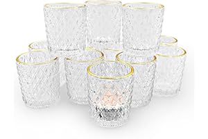 SHMILMH Clear Tealight Candle Holders Set of 24, Glass Votive Candle Holders with Rim for Wedding Table Centerpiece Birthday Party Christmas Decor