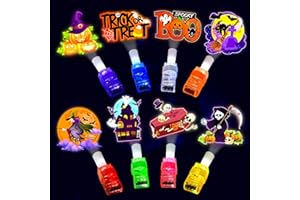 POPOOO 24PCS Halloween Theme Party Favors-LED Finger Lights：Glow-in-the-Dark Light-Up Toys Bulk for Kids Halloween Goodie Bag Fillers Basket Stuffers and Trick or Treat Non Candy Gifts, Classroom Prizes
