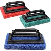 ZLY Screen Printing Scrub Pad,Screen Print Ink Scrub Brush with Handle,3PCS | Screen Print Accessories Supplies for Painting Reclaiming Mesh Frames Silkscreen Ink Remover,Red Green Blue Color