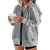Eytino Womens Plus Size Long Sleeve Zip Up Oversized Casual Hoodies Sweatshirt Jackets with Pockets(1X-5X)
