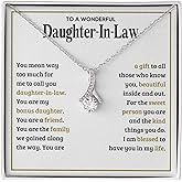 Gifts For Daughter in Law Necklace From Mother in Law For Christmas Birthday Gifts For Bonus Daughter on Wedding Day with Message Card and Gift Box
