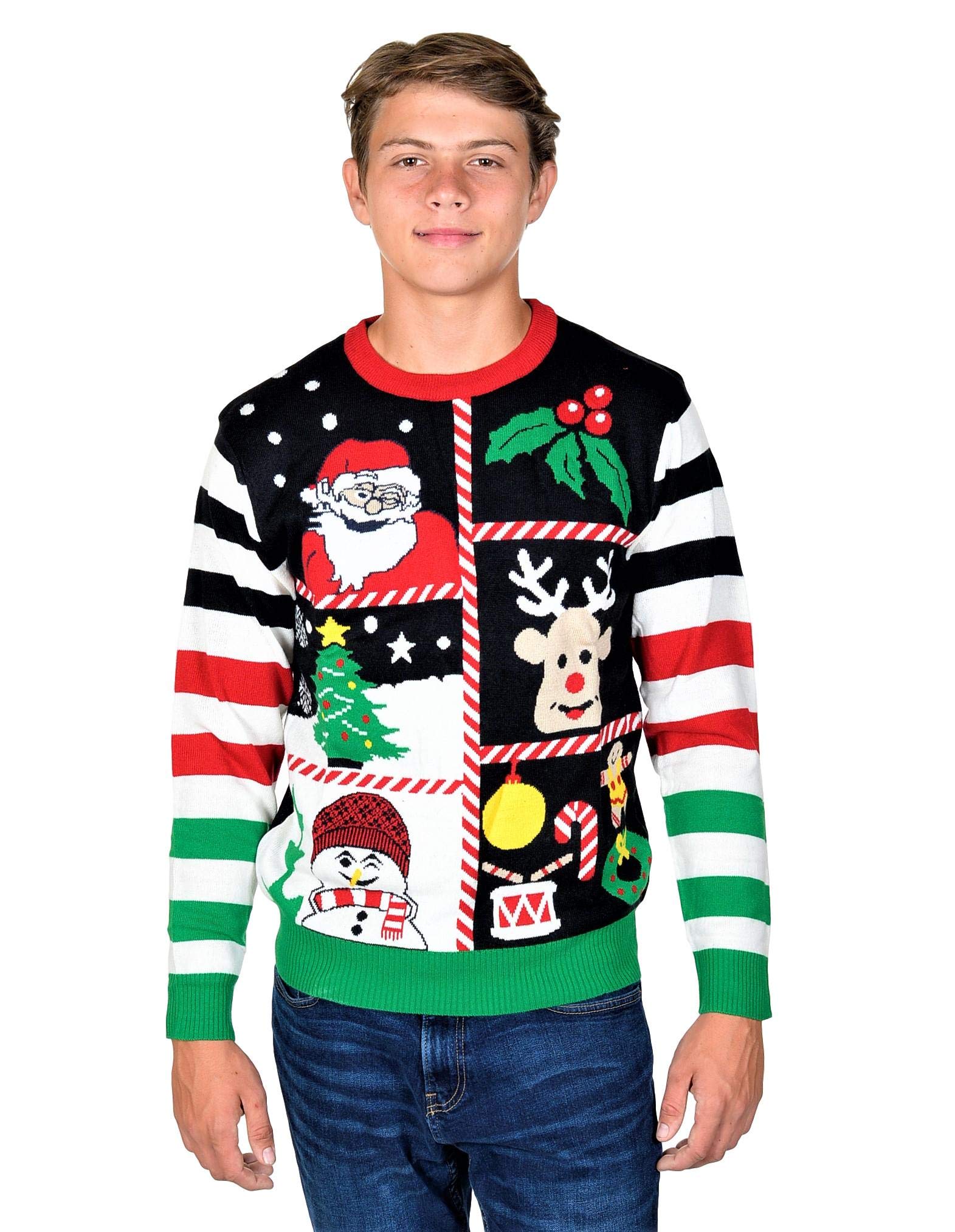 KESIS Santa Snowman Rein Deer Ugly Christmas Pullover Sweater XL Black - Image 3