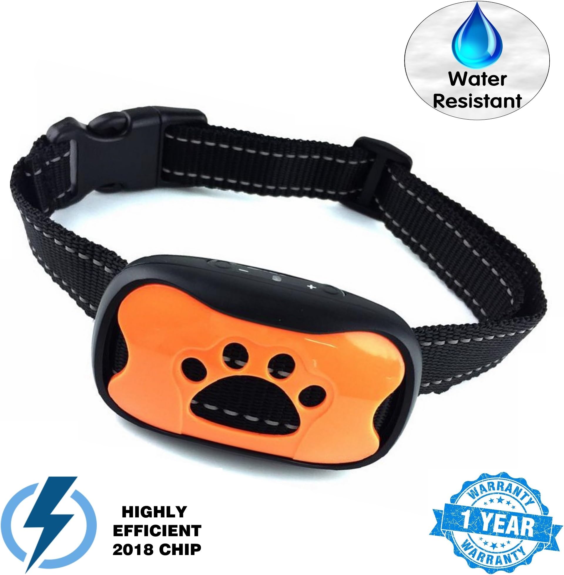 Dog Bark Collar. Humane Shock No Bark Colar for Pet Training. Ultra Effective Anti-Bark Collar with NEWEST 2018 CHIP. Safe Humane Shock & Sound Device for Bark Control